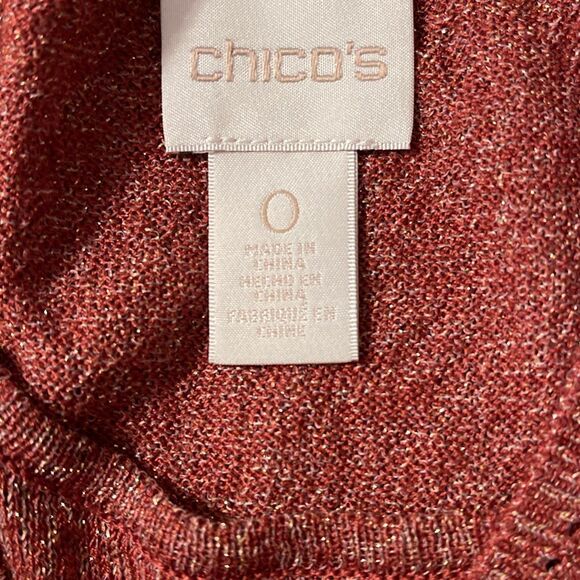 Chico’s Women’s Metallic Like Tunic/Sweater - Picture 9 of 12